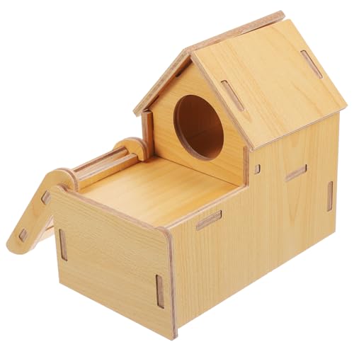 Toddmomy Hamsterversteck Aus Holz Hamsterhaus Mit Rampe Kleintierplattform Naturholz Für Kleine Haustiere Zum Ausruhen Und Spielen von Toddmomy