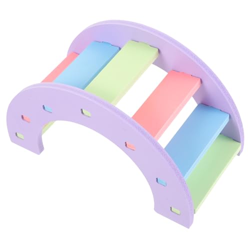 Toddmomy Hamsterspielzeug Hamster brücke nager Hamster Käfig Einrichtungsgegenstand Klettern Hamsterbrücke Rattenbeißspielzeug Brückenspielzeug für Chinchilla Chevron-Brett Violet von Toddmomy