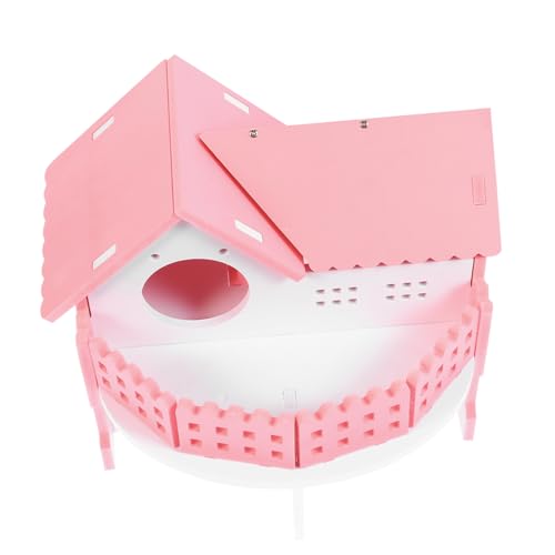 Toddmomy Hamstervilla Doppelschichtig Holzhaus mit Balkon Kleines Haustier Spielhaus Versteck Lustiges Hamsterzubehör für Zwerghamster und Kleine Nager Innen Geeignet von Toddmomy