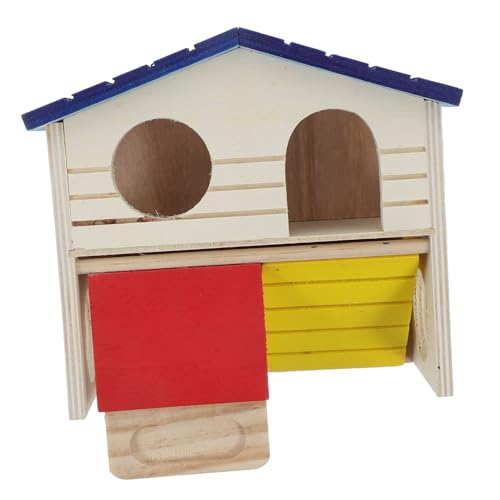 Toddmomy Hamstervilla Hamster Spielplatz Hamster Hamsterlebensraum Holz Hamster Käfig Hamster Versteckspiel Ästhetische Hamsterkäfig-Dekoration Hamsterkäfig aus Holz hölzern von Toddmomy