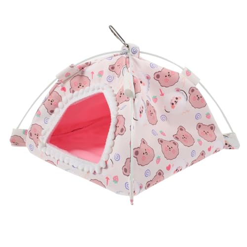 Toddmomy Hamsterzeltnest Meerschweinchen Bett Plüsch Rennmaus Tunnel Drinnen Frettchen Verschachtelung Nagetier Vlies Erhöht Klein Versteck Haustier Bequemes Hamsterhaus Segeltuch Rosa von Toddmomy