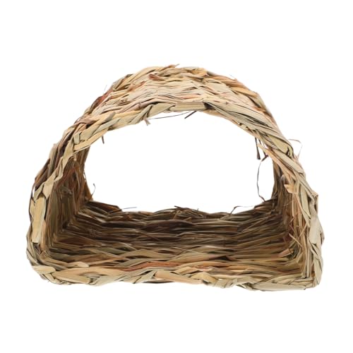 Toddmomy Hasenstall aus Stroh Hamster Kleintier zubehör Meerschweinchenhaus Meerschweinchenhäuser und Verstecke Meerschweinchen Gras Häschen Grashaus Hasennest Schilfgras von Toddmomy