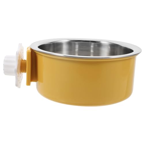 Toddmomy Haustier Hund Schüssel Hamster Katzen tierfutter hundebox schüssel Hundenapf für Kiste hundenäpfe aus Metall Kiste Wasserschale Futterautomaten für Vogelkäfige Abs Yellow von Toddmomy