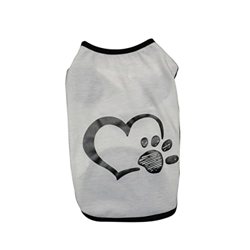 Toddmomy Haustierweste für Kleine Hunde Bequeme Hundekleidung mit Herz und Fußabdruckmuster Sommer Outfit für Partys und Outdoor Aktivitäten von Toddmomy