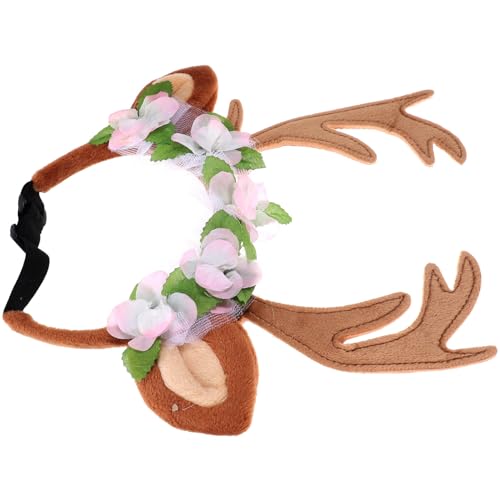Toddmomy Weihnachtsstirnband Haustier-Elch-Stirnband Weihnachtskopfschmuck für Haustiere Haarbänder Kleider Dekorationsartikel für Haustiere Hut Stirnband für Hund Ohr Kleidung Haarnadel von Toddmomy
