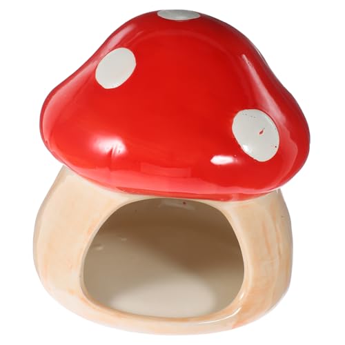 Toddmomy Haustierbett aus Keramik Kaninchen Hamsterspielplatz Rattenhütte Hamster- Hamsterpilzhaut Tank Hamster Schlafhaus Hamster Versteck kleines Hamsterhaus Hamsterhütte aus Keramik von Toddmomy