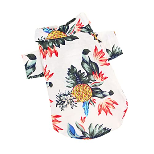 Toddmomy Hawaii-Hemden Welpen-Shirt Sommerhemd für Haustiere Sommerblusen Hundekleidung Haustierbekleidung laufweste Hawaiihemd Welpenkleidung Haustierkleidung Pullover Pyjama Weiß von Toddmomy