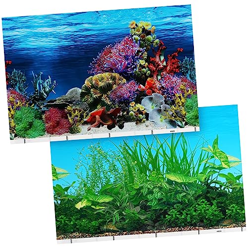 Toddmomy Hintergrund Ozean-dekor Aquarien Hintergründe Zoll Wandaufkleber Papier -dekor Aufkleberpapier Fisch-tapete Aquarium-Plakat Unter Meereskulisse Terrarium X Etikett Koralle 3D von Toddmomy