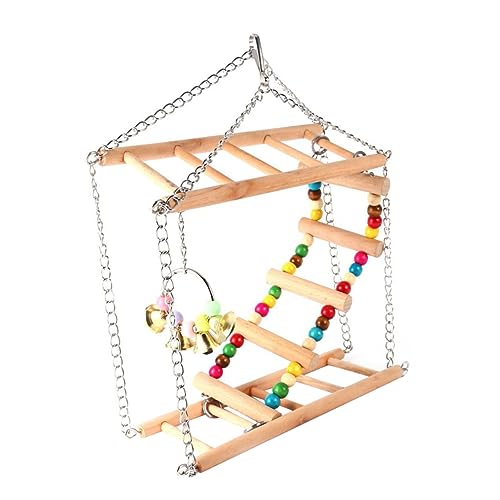 Toddmomy Holzspielzeug Für Vögel Hängende Leiter Mit Eisenkette Für Papageien Zum Klettern Und Spielen Sicheres Naturmaterial Für Kleine Haustiere Freizeitbeschäftigung Für von Toddmomy