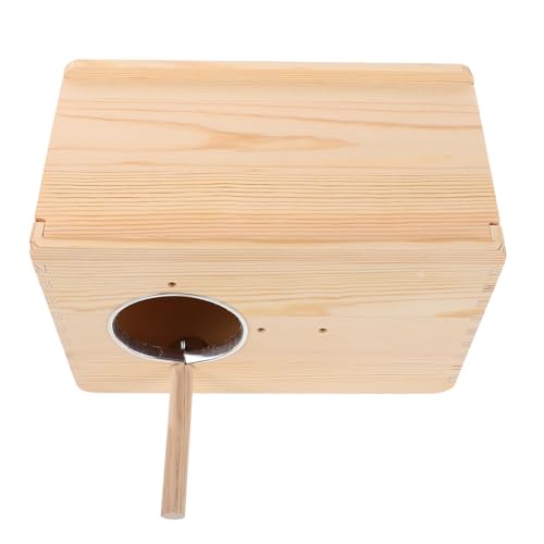 Toddmomy Holz Brutkasten für Sittiche mit Isolierung Nistkasten für Nymphensittiche Unterschlupf mit Sitzstange und Rundloch Hängendes Vogelhaus für Wellensittiche und Pfirsichköpfchen von Toddmomy