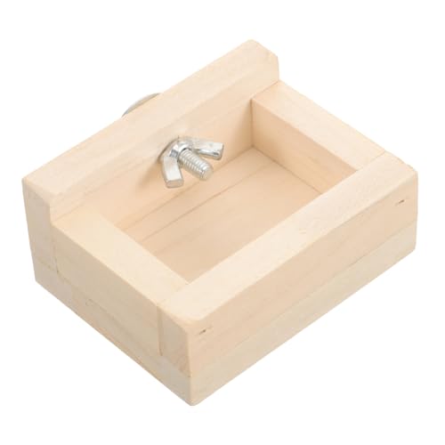 Toddmomy Holz Futternapf für Kleine Haustiere Futter und Wasserschale aus Holz für Hamster und Chinchillas Langlebig Reinigen von Toddmomy