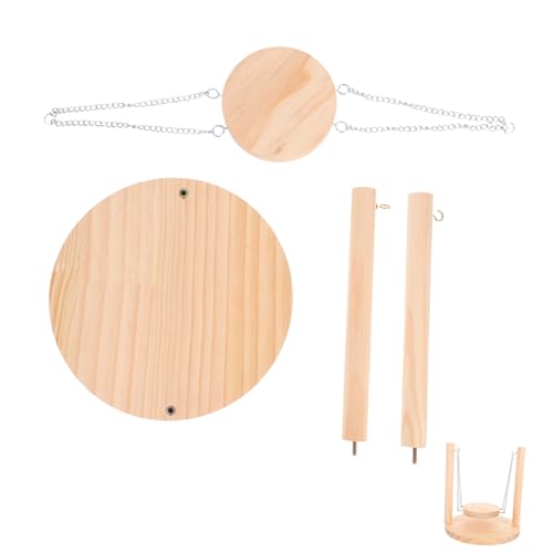 Toddmomy Holz Hamster Hängematte mit Bunter Schaukelfunktion Multifunktional als Kletter Ruheplatz und Dekoratives Haustierzubehör für Kleine Nager Geeignet von Toddmomy