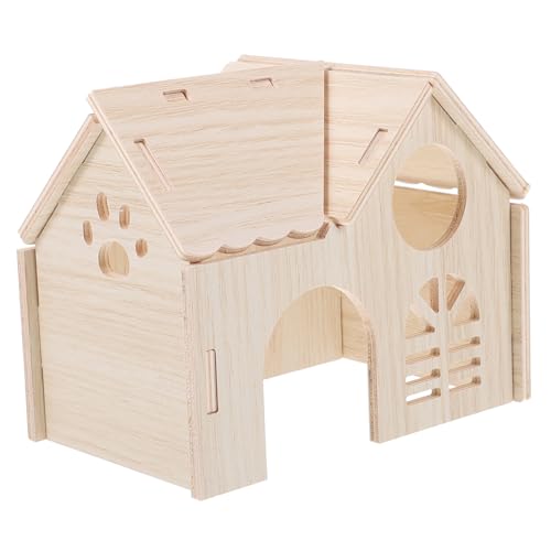 Toddmomy Holz Hamsterhaus Kleintierbehausung Schlafhaus aus Robustem Material für Zwerghamster Meerschweinchen und Kleine Haustiere Privates Versteck zum Schlafen und Entspannen von Toddmomy