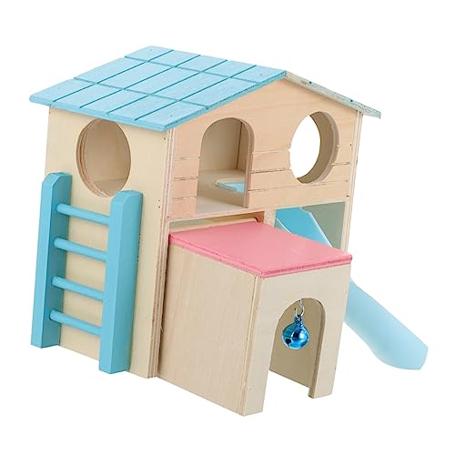 Toddmomy Hamsterversteck Holzrutsche für Kleintiere Kletterzubehör für Hamster Meerschweinchen Eichhörnchen Schlafhaus aus Natürlichem Holz Haustierbedarf für Aktives Spielen und Verstecken von Toddmomy