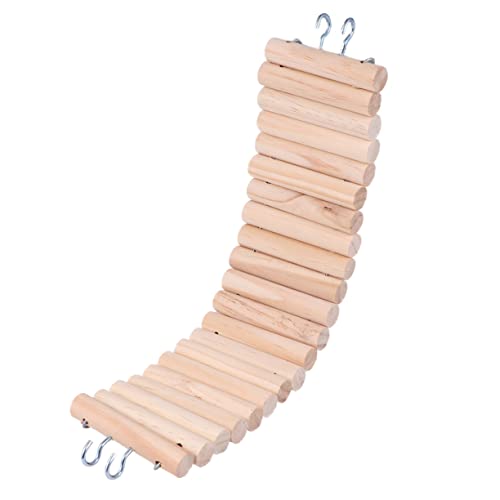 Toddmomy Holz Kletterleiter für Hamster und Kleine Vögel Biegsames Kauspielzeug Natürliches Holz Fördert Balance und Bewegung Dekoratives Haustierspielzeug von Toddmomy