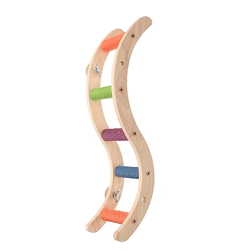 Toddmomy Holz Vogelspielzeug Papagei Kletterleiter mit Krallenpflege Kreatives für Wellensittiche und Kleine Vögel Lustige Hängeleiter zur Beschäftigung und Bewegung im Zufällige Farbe von Toddmomy