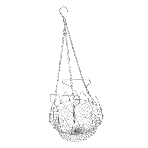 Toddmomy Hühnerfutter Bequemer Behandlungshalter Hanging Treat Halterkorb Korb aus Metall Küken füttern Hühnergemüse Korb Futterspender für Hühner Korbmaterial: Edelstahl Silver von Toddmomy