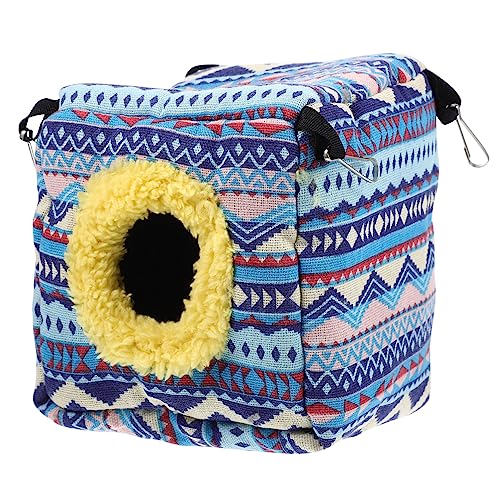 Toddmomy Igel Hängematte Plüsch Rattennestmatte Rattenhängematte für Käfig Meerschweinchen-Nest Tierbett tierzelt Hamster Wintervorrat Eichhörnchen warmes Bett Baumwolle Blue von Toddmomy