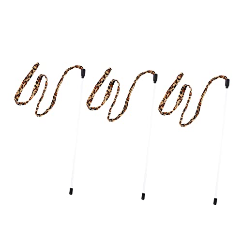 Toddmomy 3stücke Teiliges Katzenspielzeug Leopard-Ribbon Interaktive Katzenangel Für Kätzchen Und Katzen Fördert Bewegung Und Spielspaß Für Altersgruppen von Toddmomy