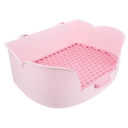 Toddmomy Kaninchentoilette Katzentoilette Halbgeschlossene Kätzchen-Toilette Hasen-Toilettenreinigung Badewanne Für Katzen Welpen Haustierkäfig-Zubehör 38 1 X 27 9 cm Rosa von Toddmomy