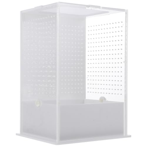 Toddmomy Acryl Reptil Zucht Box 12x10x20 Für Tarantula Schlange Gecko Reptil Fütterung Fall Züchter Box von Toddmomy