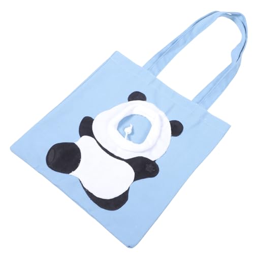 Toddmomy Katzen Tragetasche aus Canvas Atmungsaktive Umhängetasche für Haustiere Katzentransportbox im Panda Design für Reisen mit Kleinen Katzen von Toddmomy