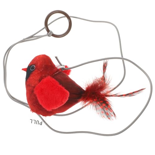 Toddmomy Katzengeräuschspielzeug Katzenzeiger Frühlingskatzenspielzeug für Wohnungskatzen Interaktives Katzenspielzeug Tür Kätzchen-Vogel- kratzkätzchen Feder von Toddmomy