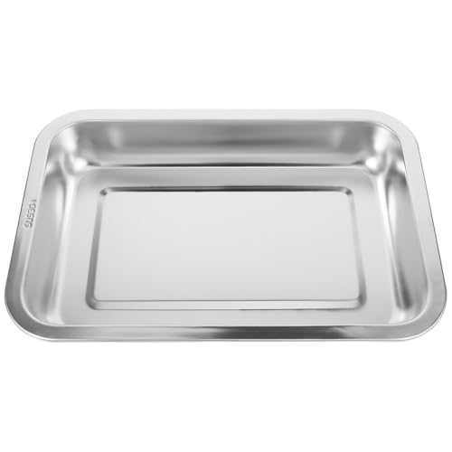 Toddmomy Katzentoilette Aus Edelstahl Niedrige Offene Katzentoilette Kätzchentoilette Mit Glatter Oberfläche Metall-Töpfchenschale Haustier-Reinigungswerkzeug Für Kleine Katzen Kaninchen von Toddmomy