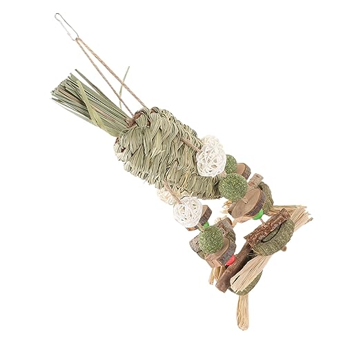 Toddmomy Pet Cage Hanging Woven Teething Toy Für Kleintiere Kau Und Beiße Spielzeug Für Kaninchen Meerschweinchen Und Hamster Naturmaterialien Fördert Zahngesundheit Und Beschäftigung von Toddmomy