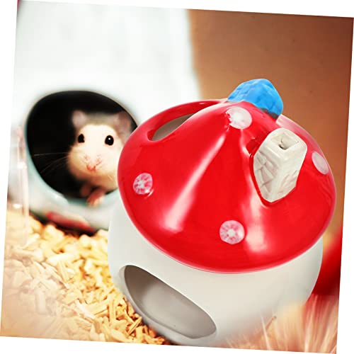 Toddmomy Keramik Hamster Versteck Pilzform Schlafnest Haus für Zwerghamster Chinchilla Langlebiges Sicheres Nistplatz Zubehör für Käfig und Heimdekoration von Toddmomy