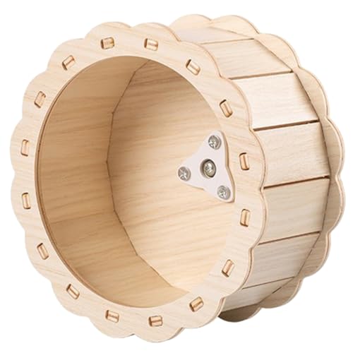 Toddmomy Kleines Haustier Laufrad Holz Hamster Mit Silent Running Funktion Für Hamster Bewegung Und Spielspaß von Toddmomy