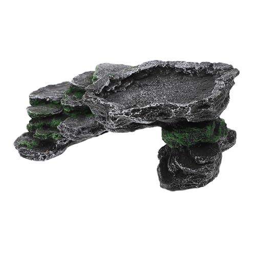 Toddmomy Klettern Für Haustiere Höhlen Reptilien Hitze Schildkrötentisch Schildkrötengehege Turtle Panzerzubehör Verstecken Plattform Schildkrötenhöhle Groß Schildkröte Zubehör Brown Harz von Toddmomy