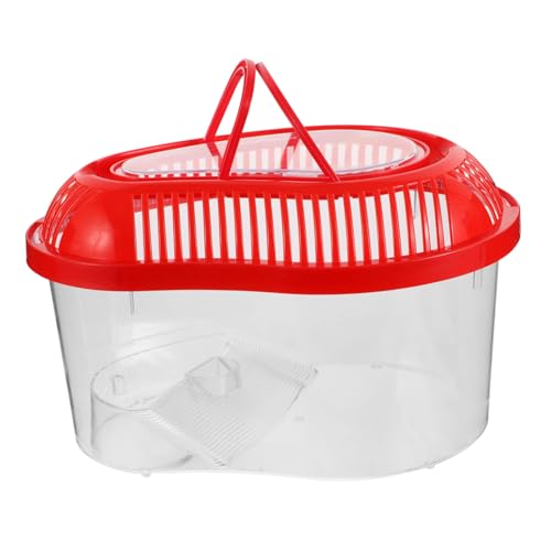 Toddmomy Kompakter Reptilien Habitat mit Deckel Tragbarer Kunststoff Terrarienbox für Goldfische Schildkröten und Eidechsen mit Belüftungsöffnungen und Sonnenplattform für Reisen und von Toddmomy