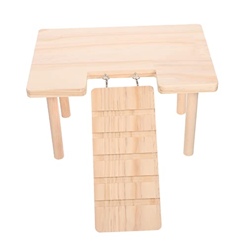 Toddmomy Holz Plattform für Meerschweinchen und Hamster mit Rampe Dekoratives Chinchilla Spielzeug Fördert Bewegung und Koordination für Kleintiere von Toddmomy