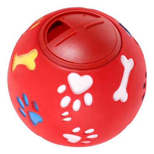 Toddmomy Leckendes Spielzeug Für Haustiere Leckerlispender Für Katzen Kauspielzeug Für Hunde Hundefutter-puzzleball Leckerbissen Für Hunde Plastik Hundeball Fütterung Rot von Toddmomy