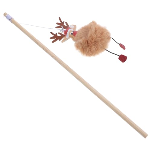 Toddmomy Xmas Katzenangel Mit Reindeer-Design Interaktives Spielzeug Für Katzen Zum Jagen Spielen Und Kratzen Haustiere Langlebig Und Sicher Für Stundenlangen von Toddmomy
