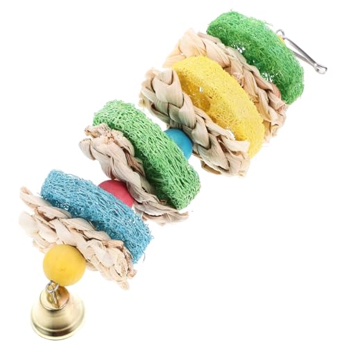 Toddmomy Natürliches Holz Kauspielzeug für Papageien Hängendes Vogelspielzeug Robustes Sicheres Kauspielzeug und Bunte Schaukel zur Aktiver Vögel Geeignet für Wellensittiche und Papageien von Toddmomy