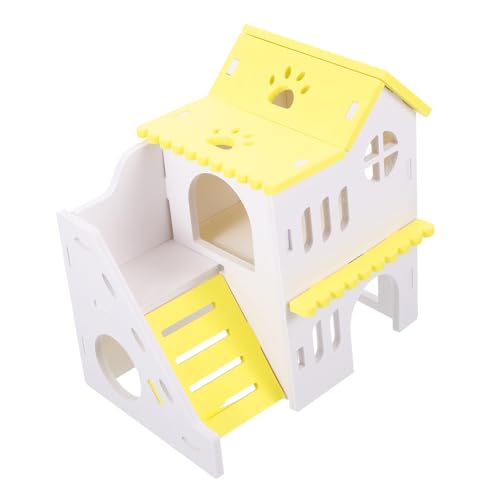 Toddmomy PVC Hamster Versteck Haus Kleintier Villa Komfortables Sichere Verschleißfeste Schlafhöhle für Kleine Haustiere Wie Zwerghamster und Chinchillas Gelb von Toddmomy
