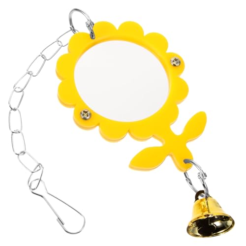 Toddmomy Papagei Spiegelspielzeug Sittich Vogel Papagei Schaukel Vogelspielzeug Für Papageien Vogel Spiegel Papageien -futterspielzeug Hängend Acryl Yellow von Toddmomy