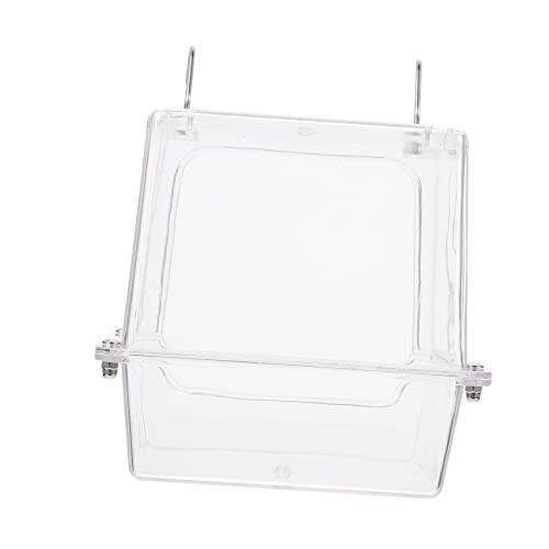 Toddmomy Hängende Vogelbadewanne für Papageien Auslaufsicheres Bad Cube mit Design für Sand und Wasserbäder Vogelbadekäfig Zubehör für Kleine und Mittlere Vögel von Toddmomy