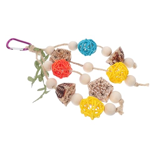 Toddmomy Hängendes Hölzernes Vogelspielzeug Zum Kauen Für Papageien Sittiche Und Kauspielzeug Zur Beschäftigung Mit Futter-Such-Funktion Robustes Spielzeug Für Vogelkäfige von Toddmomy
