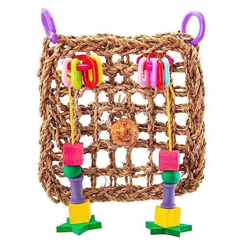 Toddmomy Papageien-seilnetz Vogelkäfig Vogel Papageien Zubehör Hängend Zur Vogelsuche Papageienspielzeug Für Klettern Vogelsittiche Papageienschaukel Holz Zufällige Farbe von Toddmomy