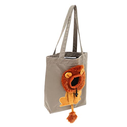 Toddmomy Pet Canvas Tragetasche für Kleine Haustiere Design Verstellbar Leicht und Atmungsaktiv für Ausflüge Einkauf und Große Kapazität Dunkelgrau von Toddmomy