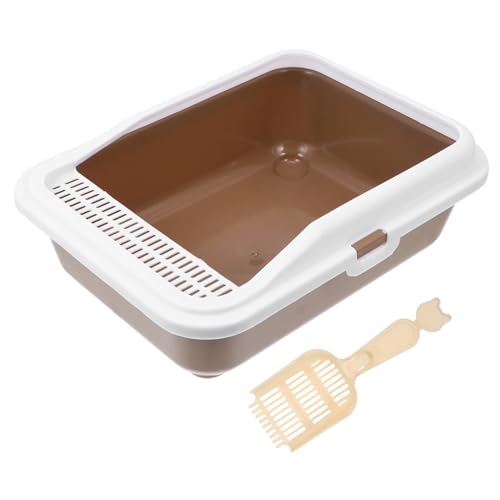Toddmomy Pet Cat Litter Box Katzenstreu Toilette Mit Sand Scoop Mittelgroß Und Langlebig Für Innenräume Und Balkone Geruchsneutral Und Pflegeleicht von Toddmomy