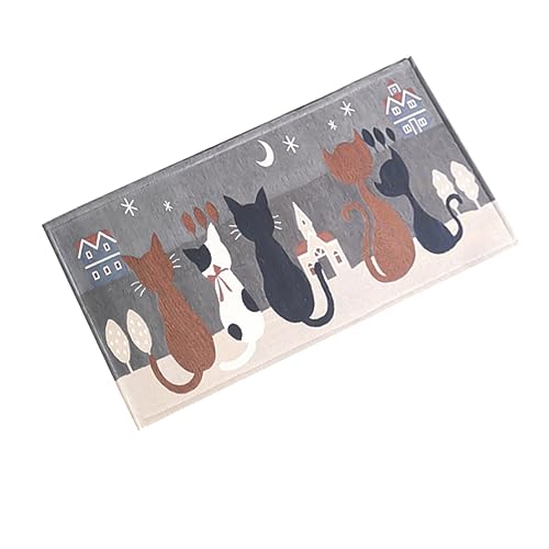 Toddmomy Saugfähige rutschfeste Bodenmatte Teppich Süße Katze Katzen-fußmatten Türmatten Innen Katzentür Drinnen Fußmatte Für Tierböden Outside Fußmatte Hallo Grau von Toddmomy
