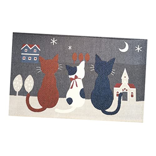 Toddmomy Saugfähige rutschfeste Bodenmatte Teppiche für den Eingangsbereich Unterlage Katze Wasser Matte Willkommen Katzentür Kokos Cartoon-Bodenmatte Katzen-Fußmatten Grau Toddmomy Saugfähige rutschfeste Bodenmatte Teppiche für den Eingangsbereich Unterlage Katze Wasser Matte Willkommen Katzentür Kokos Cartoon-Bodenmatte Katzen-Fußmatten Grau von Toddmomy