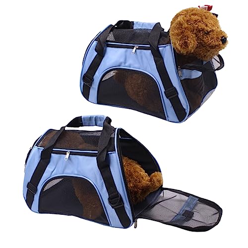 Toddmomy Tragbarer Haustierträger für Hunde und Katzen Atmungsaktiver Rucksack mit Verstellbaren Trägern für Reisen Sightseeing und Camping S Blau von Toddmomy