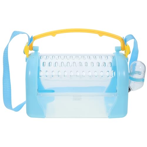 Toddmomy Tragbarer Transparenter Hamsterkäfig für Kleine Handgehaltener Käfig aus Kunststoff mit Wasserflasche und Futternapf für Hamsterreisen und Unterwegs von Toddmomy