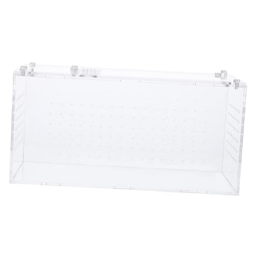 Toddmomy Transparente Reptilien Fütterungsbox Multifunktionaler Acrylreptilienkäfig mit Belüftungsloch für Schlangen Eidechsen Spinnen und Insekten Großer und Bequemer Lebensraum von Toddmomy