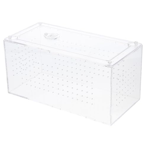 Toddmomy Transparente Reptilienbox für Schlangen Tarantulas und Geckos Tragbarer Schlangenkäfig mit Lüftungsschlitzen für Fütterung und Haltung von Reptilien von Toddmomy